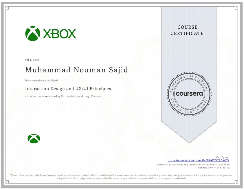 Xbox UX/UI Certification